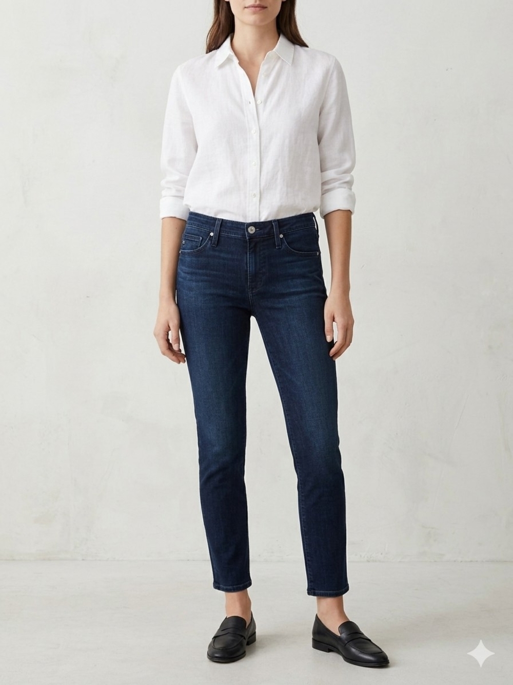 AG Adriano Goldschmied "The Stilt Crop" Cigarette Leg Jeans - Dark Wash - 26